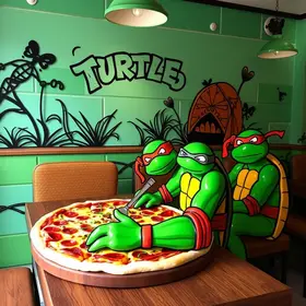 pizzaria das Tartarugas Ninja