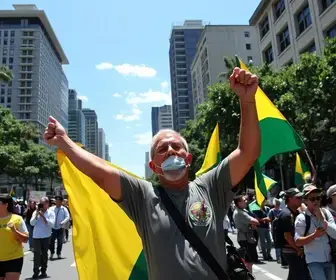 manifestação Flávio Bolsonaro
